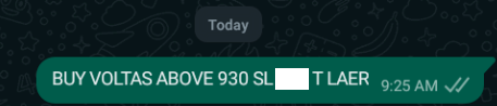 Voltas buy above 930